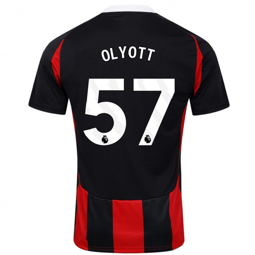 DanxenメンズTom Olyott#57黒 赤アウェイシャツ2024/25ジャージーユニフォーム