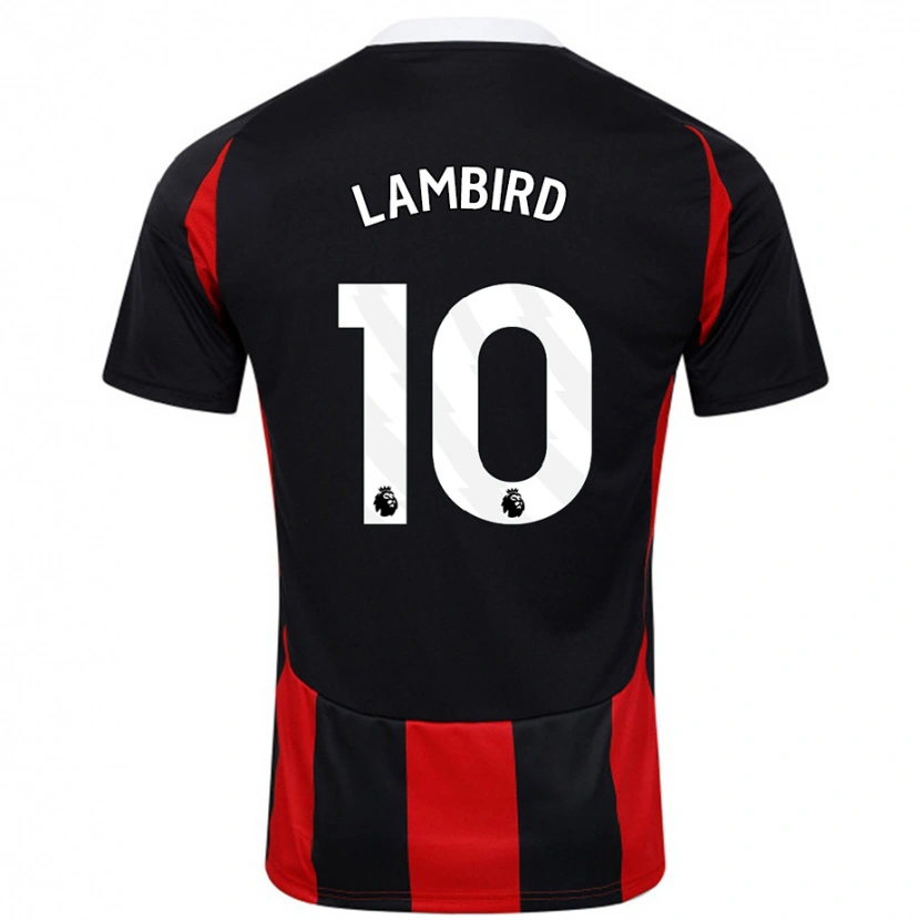 DanxenメンズLilly Lambird#10黒 赤アウェイシャツ2024/25ジャージーユニフォーム