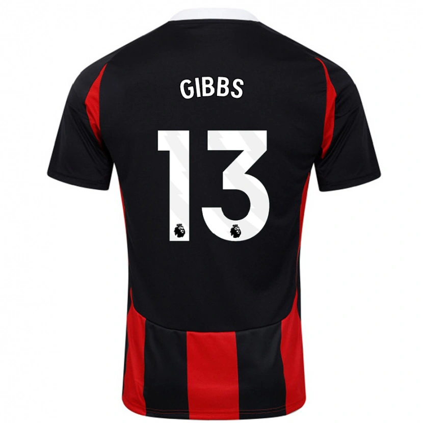DanxenメンズFrankie Gibbs#13黒 赤アウェイシャツ2024/25ジャージーユニフォーム