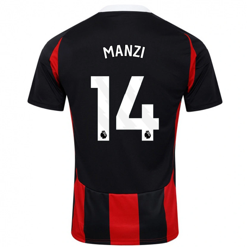 DanxenメンズSophie Manzi#14黒 赤アウェイシャツ2024/25ジャージーユニフォーム