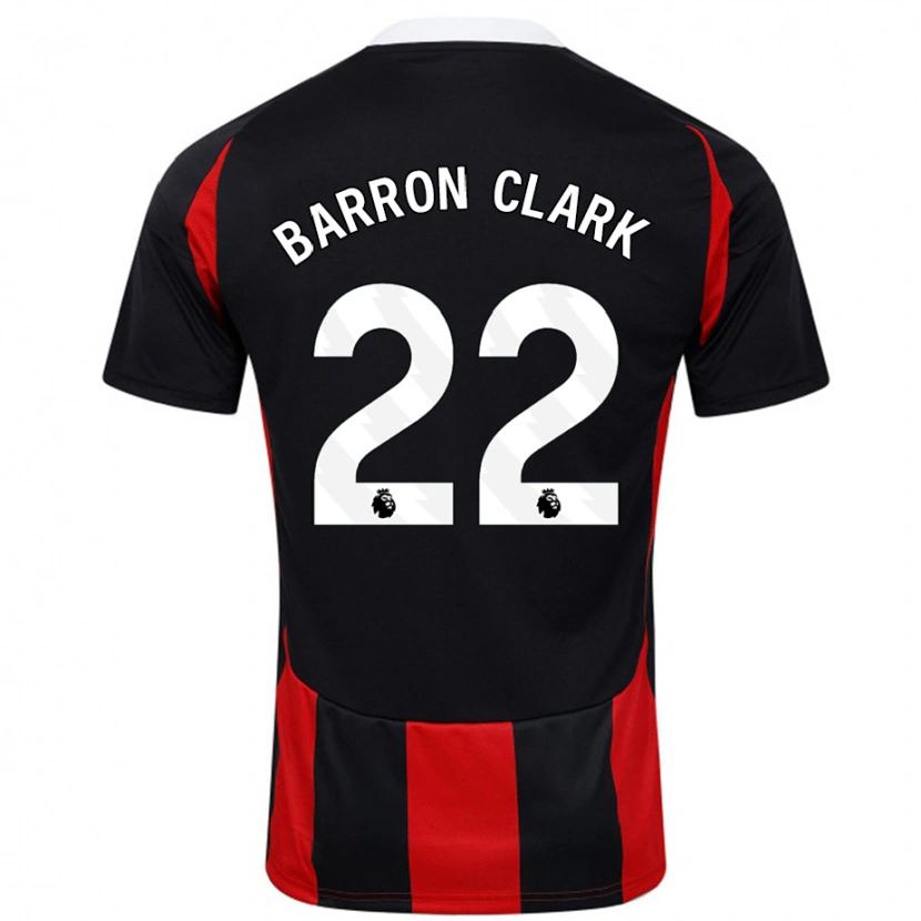 DanxenメンズBetty Barron-Clark#22黒 赤アウェイシャツ2024/25ジャージーユニフォーム