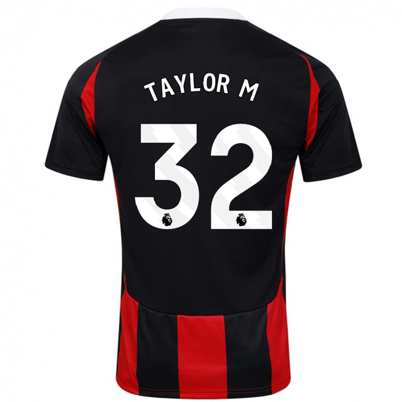 DanxenメンズBelle Taylor-M#32黒 赤アウェイシャツ2024/25ジャージーユニフォーム