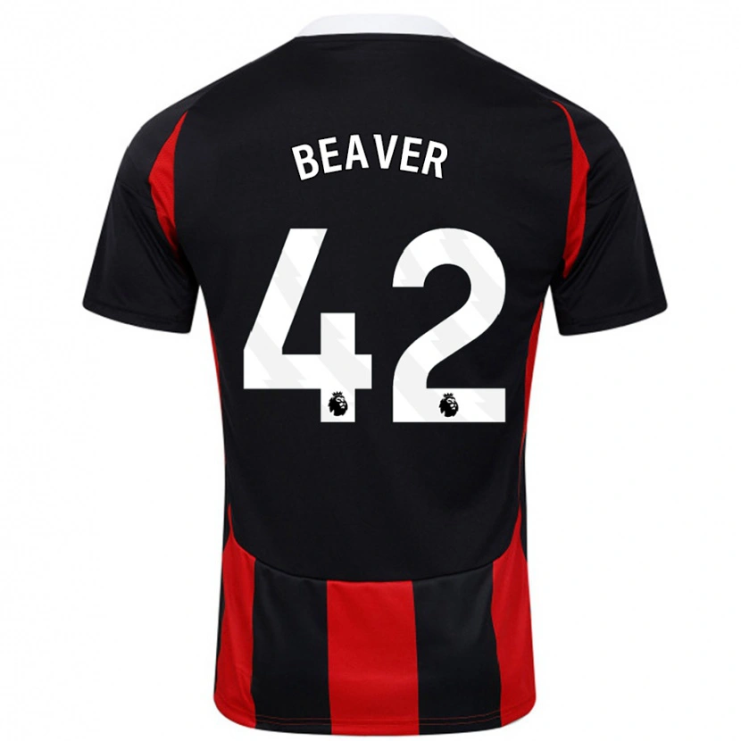 DanxenメンズCat Beaver#42黒 赤アウェイシャツ2024/25ジャージーユニフォーム