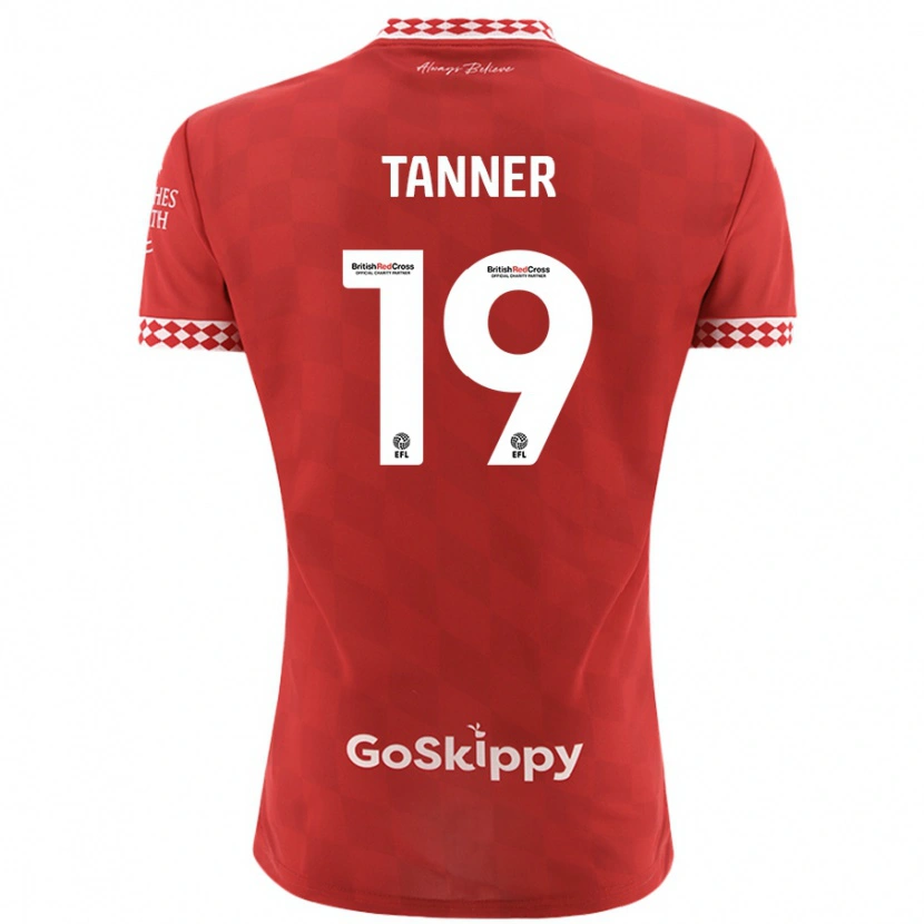 Danxenレディースジョージ・タナー#19赤ホームシャツ2024/25ジャージーユニフォーム