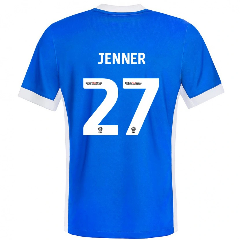 Danxenレディースアビ・ルイーズ・ジェナー#27ブルーホワイトホームシャツ2024/25ジャージーユニフォーム