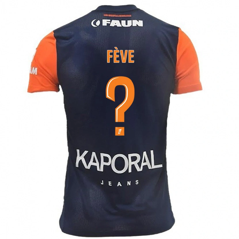 DanxenレディースLino Fève#0ネイビーブルーオレンジホームシャツ2024/25ジャージーユニフォーム