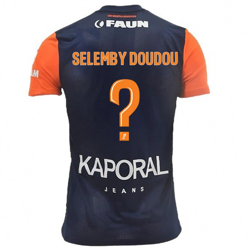 DanxenレディースDestin Selemby Doudou#0ネイビーブルーオレンジホームシャツ2024/25ジャージーユニフォーム