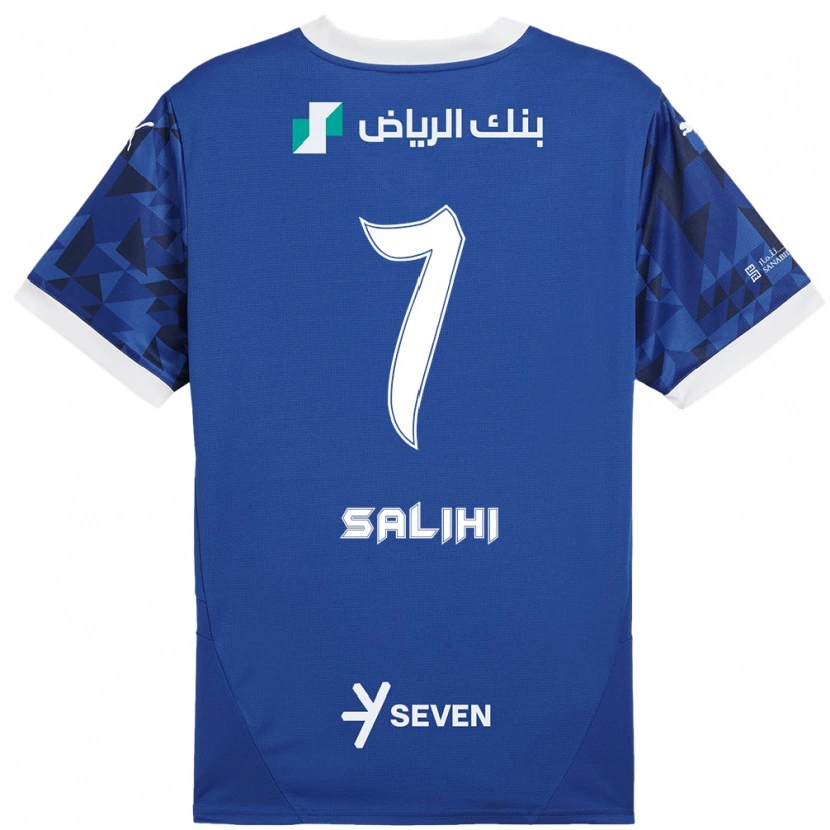 DanxenレディースShokhan Salihi#7ダークブルーホワイトホームシャツ2024/25ジャージーユニフォーム
