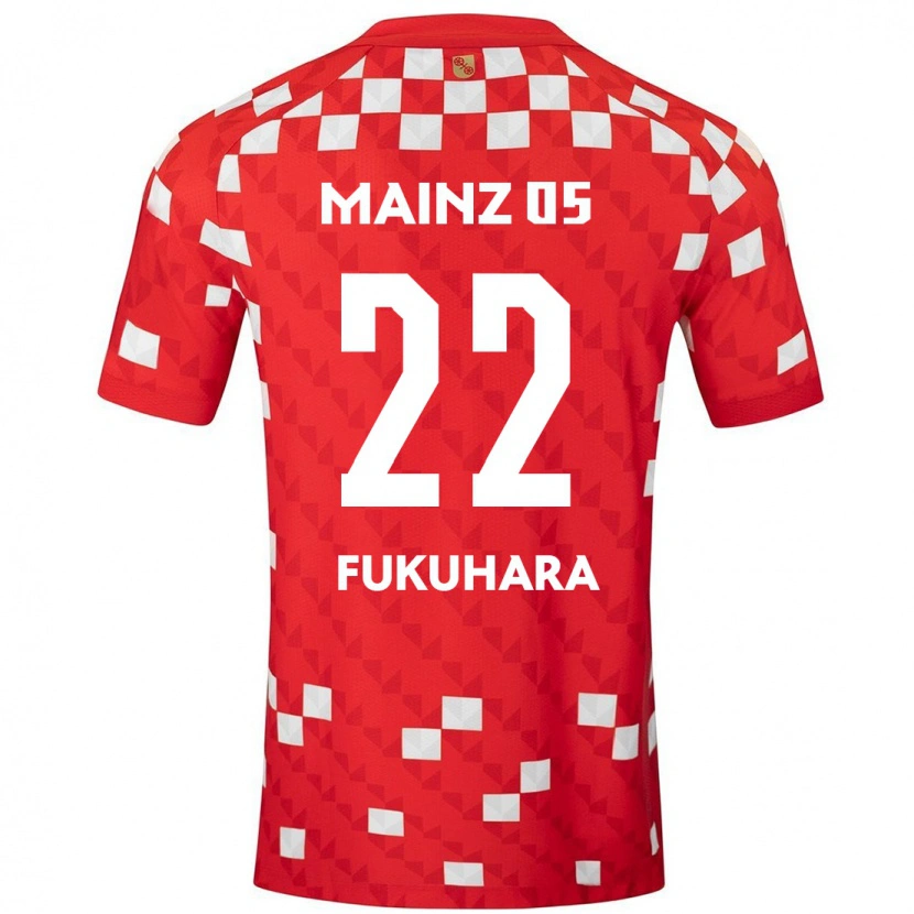 Danxenレディースユウカ・フクハラ#22白 赤ホームシャツ2024/25ジャージーユニフォーム