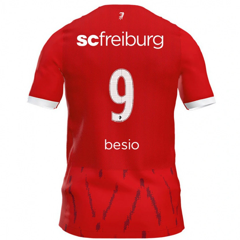 DanxenレディースAlessio Besio#9赤ホームシャツ2024/25ジャージーユニフォーム