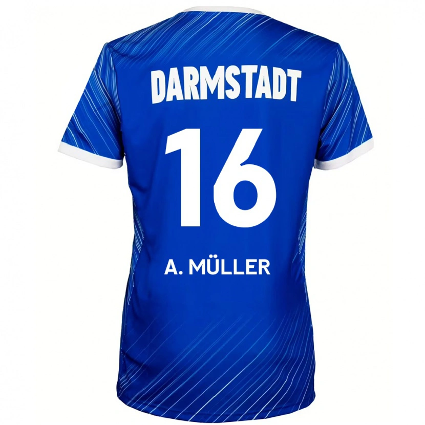 Danxenレディースアンドレアス・ミュラー#16ブルーホワイトホームシャツ2024/25ジャージーユニフォーム