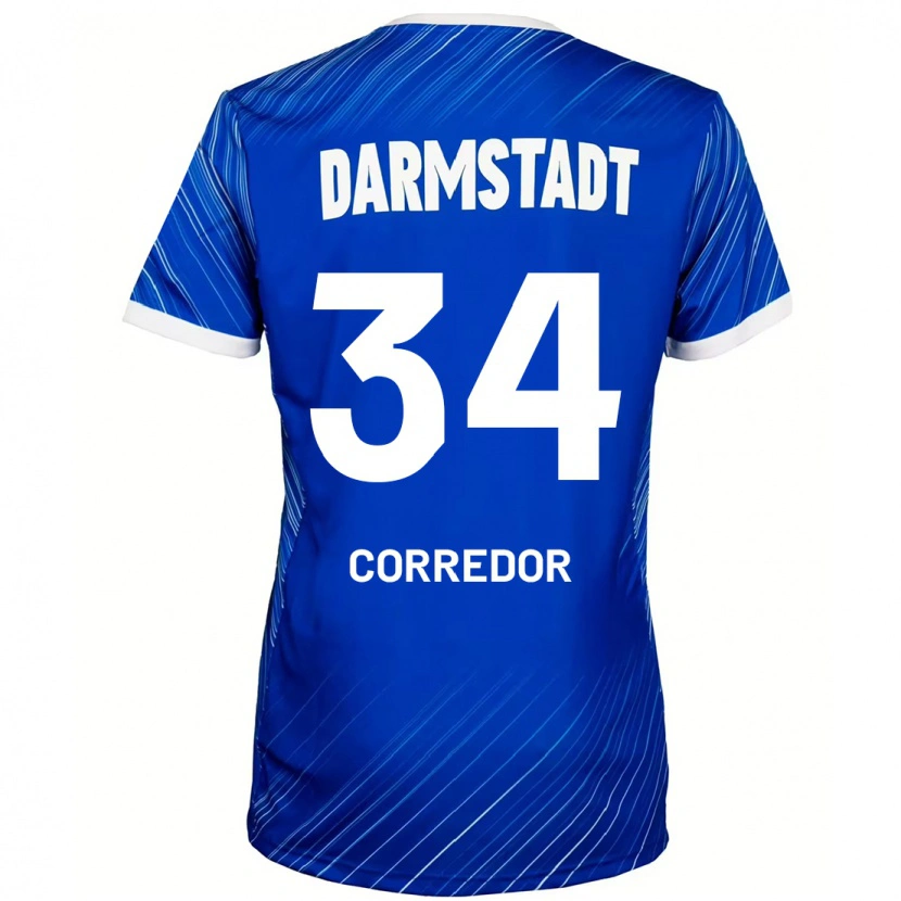 DanxenレディースKillian Corredor#34ブルーホワイトホームシャツ2024/25ジャージーユニフォーム