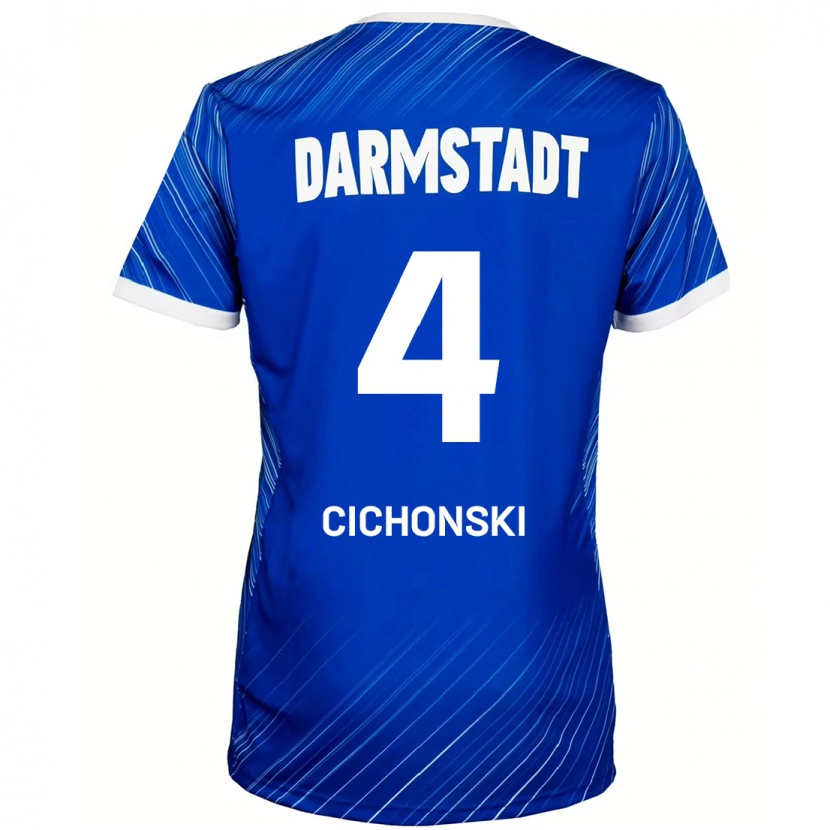 DanxenレディースFlorian Cichonski#4ブルーホワイトホームシャツ2024/25ジャージーユニフォーム