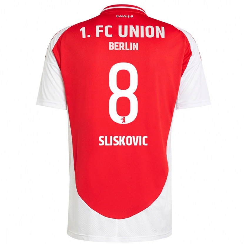 DanxenレディースDuje Sliskovic#8赤 白ホームシャツ2024/25ジャージーユニフォーム