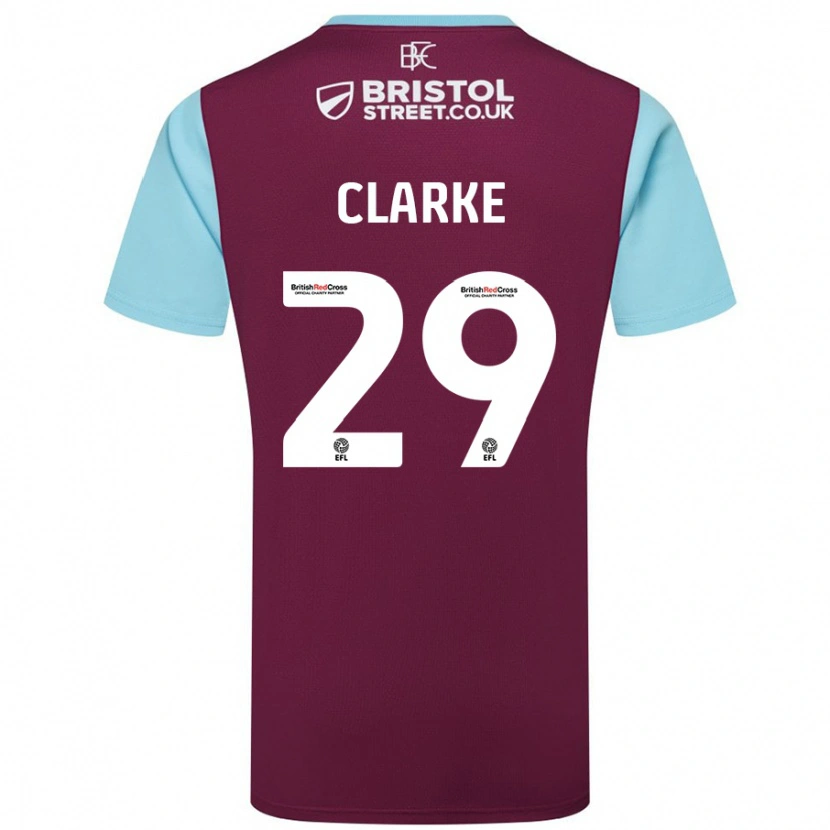 DanxenレディースAbby Clarke#29バーガンディスカイブルーホームシャツ2024/25ジャージーユニフォーム