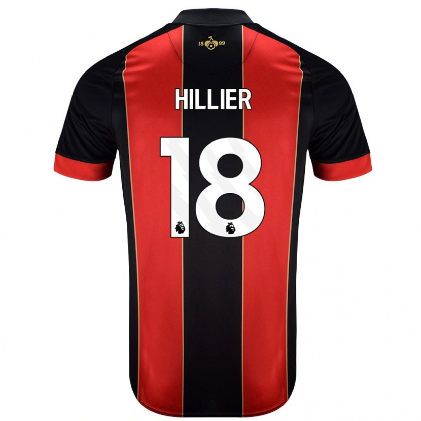 DanxenレディースGemma Hillier#18赤黒ホームシャツ2024/25ジャージーユニフォーム
