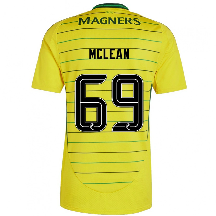 Danxenレディースそしてマクリーン#69黄アウェイシャツ2024/25ジャージーユニフォーム