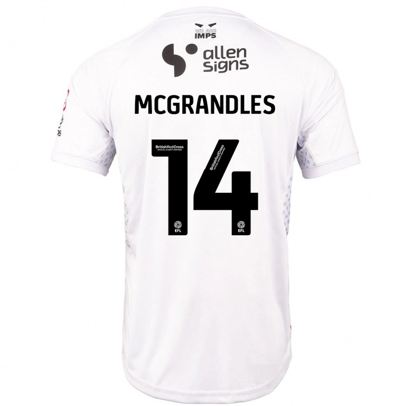 DanxenレディースConor Mcgrandles#14赤 白アウェイシャツ2024/25ジャージーユニフォーム
