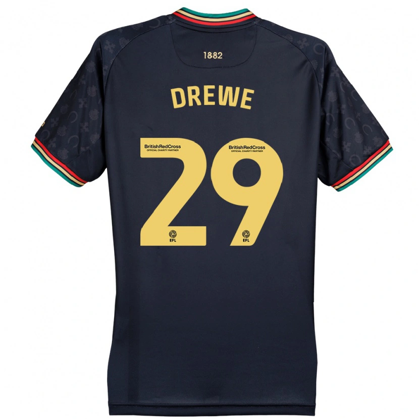 Danxenレディースアーロン・ドリュー#29ダークネイビーブルーアウェイシャツ2024/25ジャージーユニフォーム
