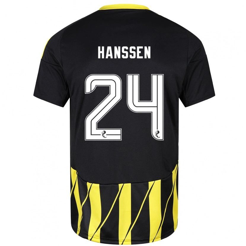Danxenレディースネイディーン・ハンセン#24黒 黄アウェイシャツ2024/25ジャージーユニフォーム