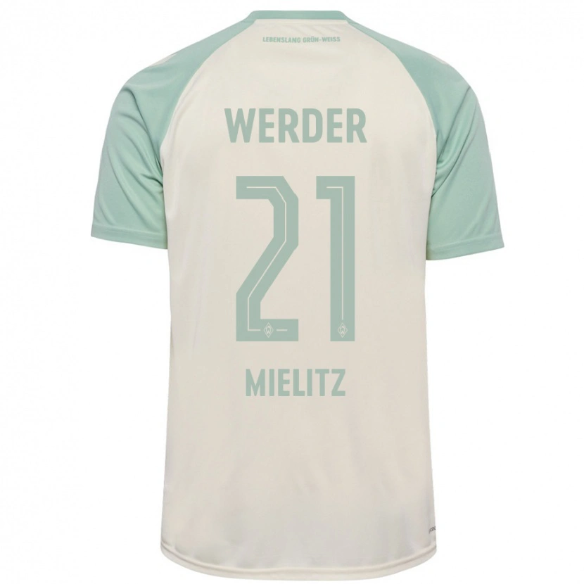 Danxenレディースセバスティアン・ミーリッツ#21オフホワイト ライトグリーンアウェイシャツ2024/25ジャージーユニフォーム