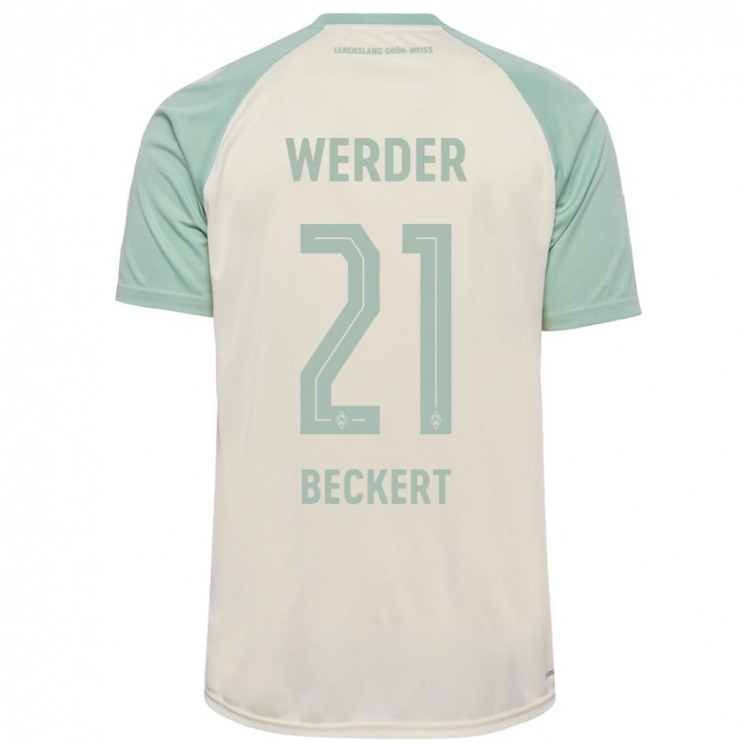 Danxenレディースジョナサン・ベッケルト#21オフホワイト ライトグリーンアウェイシャツ2024/25ジャージーユニフォーム
