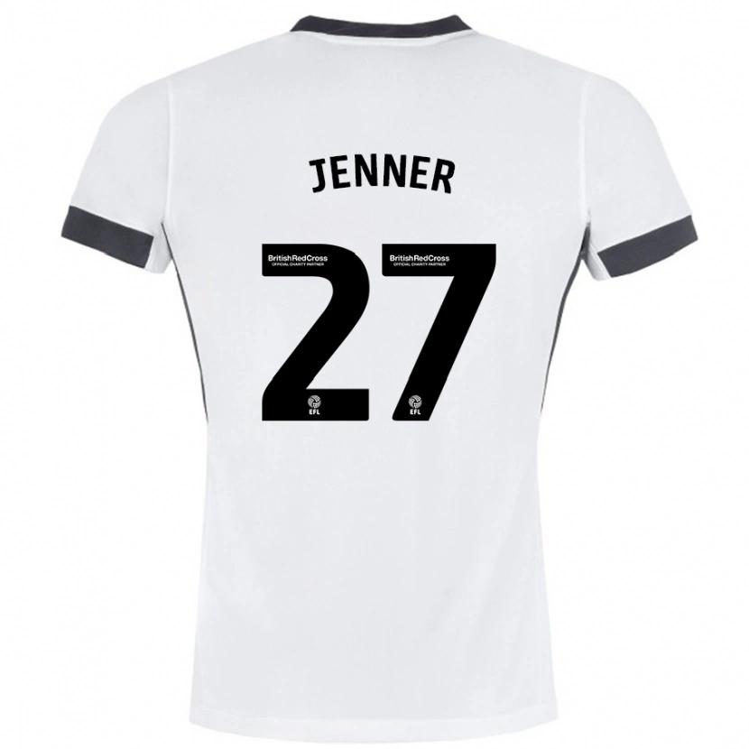 Danxenレディースアビ・ルイーズ・ジェナー#27白 黒アウェイシャツ2024/25ジャージーユニフォーム