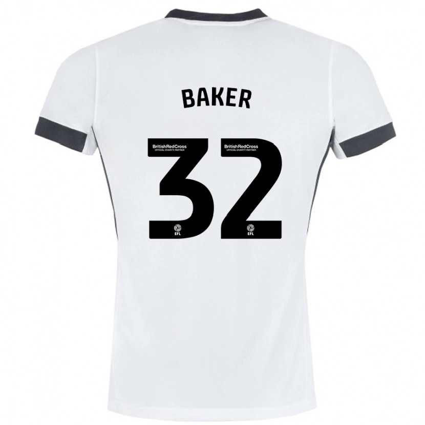 Danxenレディースエイバ・ベイカー#32白 黒アウェイシャツ2024/25ジャージーユニフォーム