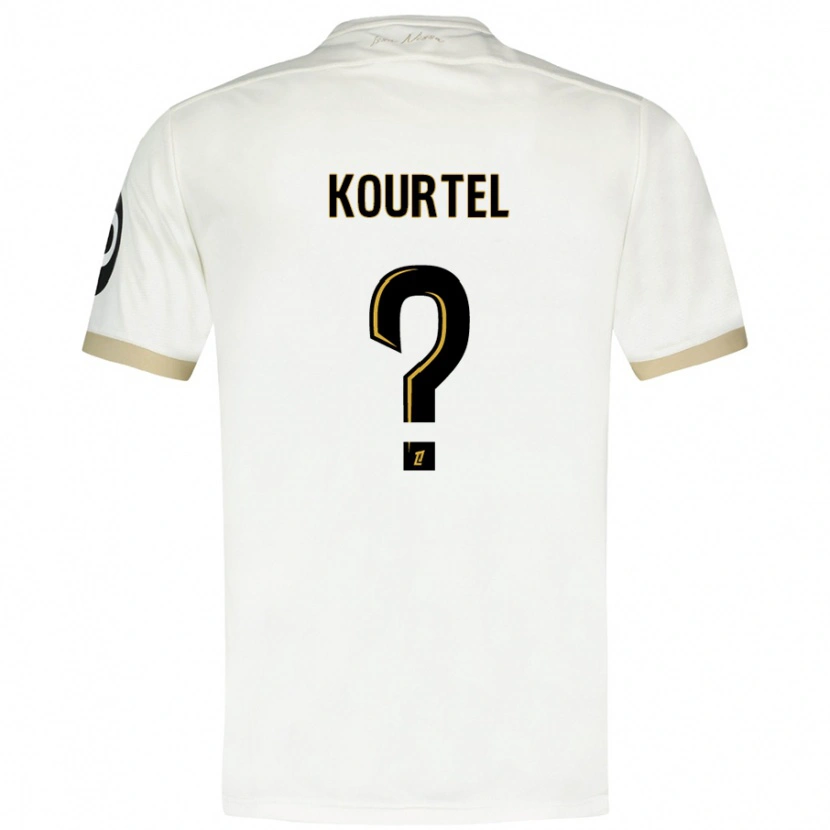 DanxenレディースKaïs Kourtel#0ホワイトゴールドアウェイシャツ2024/25ジャージーユニフォーム
