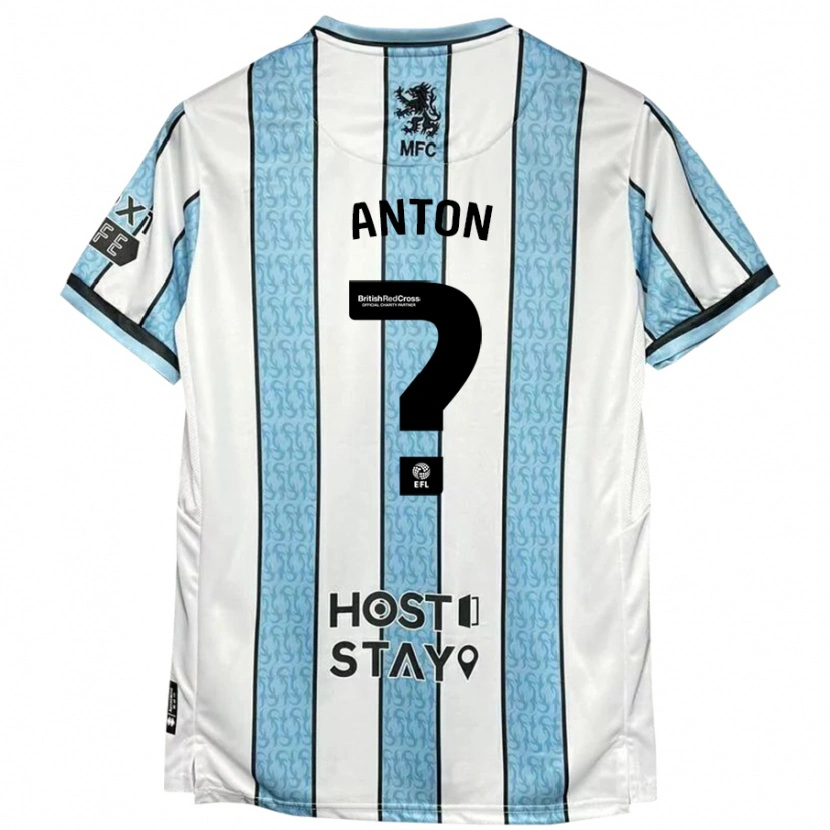 DanxenレディースAnton Palmer#0ホワイト ブルーアウェイシャツ2024/25ジャージーユニフォーム