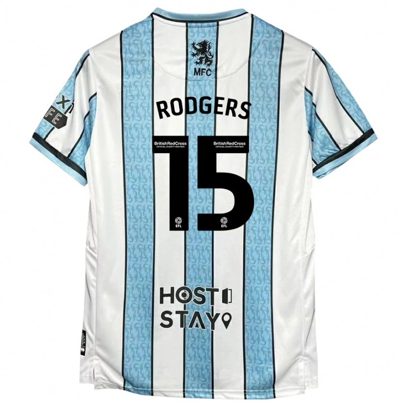 DanxenレディースAmber Rodgers#15ホワイト ブルーアウェイシャツ2024/25ジャージーユニフォーム