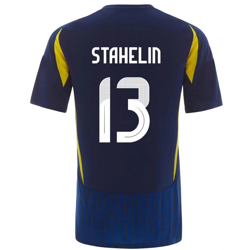 Danxenレディースイザベラ・スタヘリン#13青 黄アウェイシャツ2024/25ジャージーユニフォーム