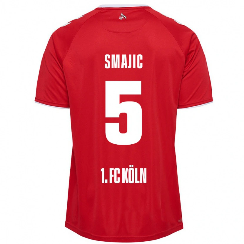 DanxenレディースRijad Smajic#5赤 白アウェイシャツ2024/25ジャージーユニフォーム