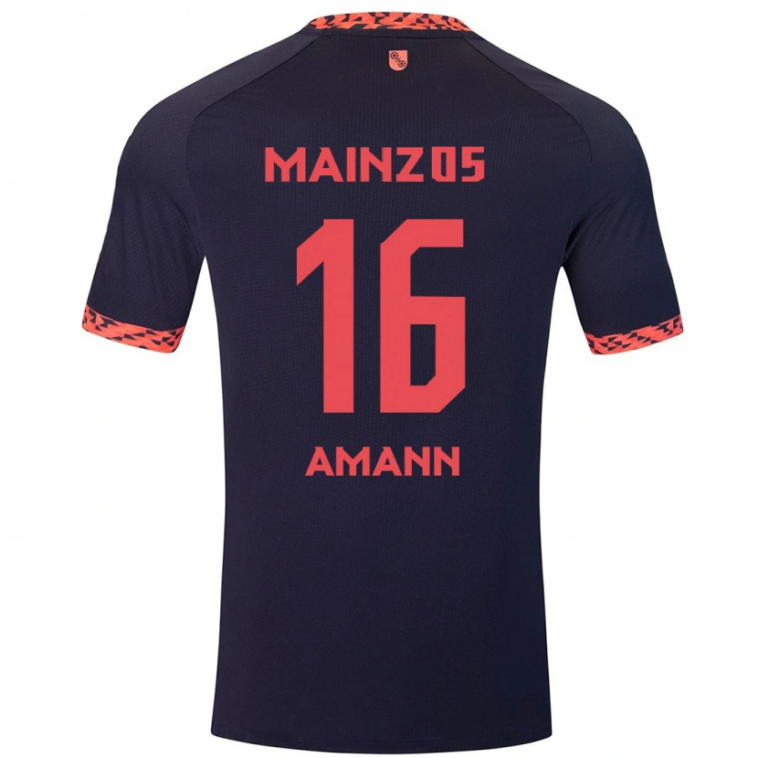 DanxenレディースJason Amann#16ブルーコーラルレッドアウェイシャツ2024/25ジャージーユニフォーム