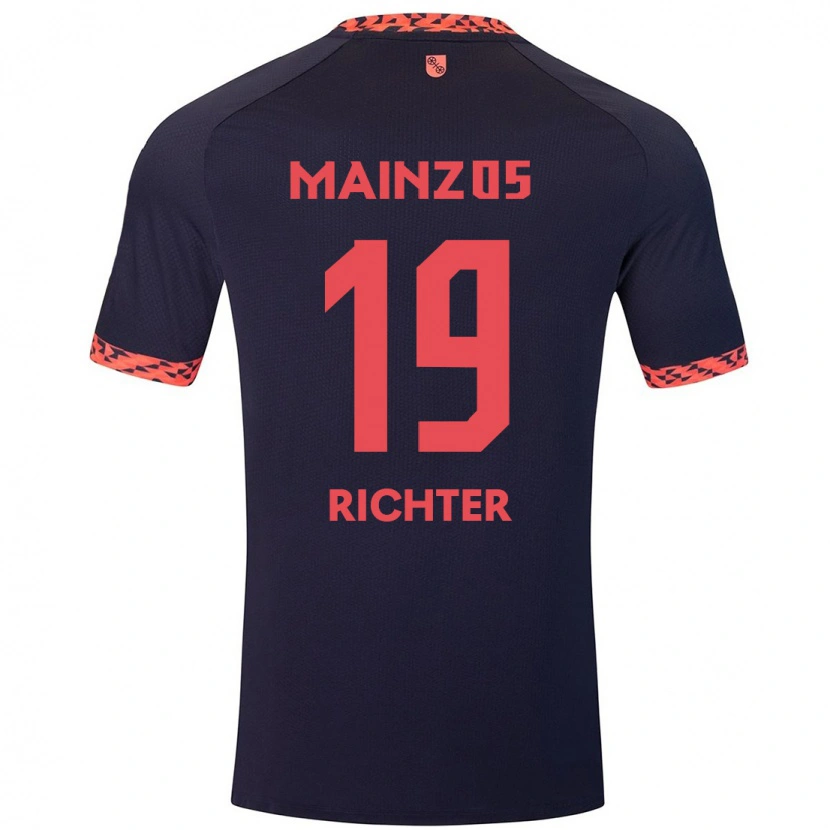 Danxenレディースマーク・ポール・ビクター・リクター#19ブルーコーラルレッドアウェイシャツ2024/25ジャージーユニフォーム