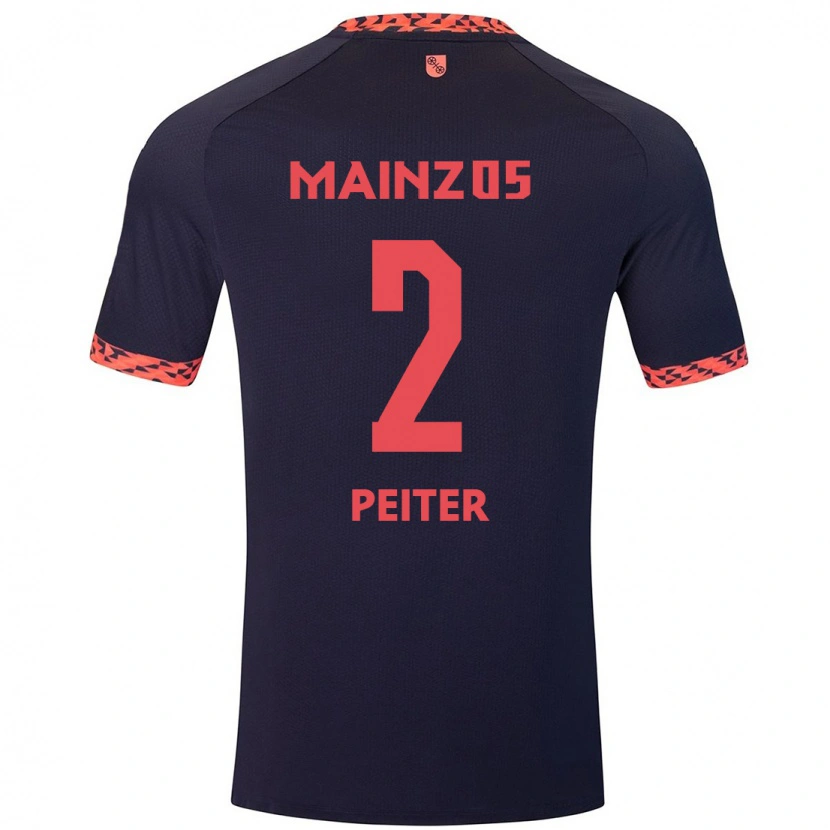 Danxenレディースキアラ・ピーター#2ブルーコーラルレッドアウェイシャツ2024/25ジャージーユニフォーム