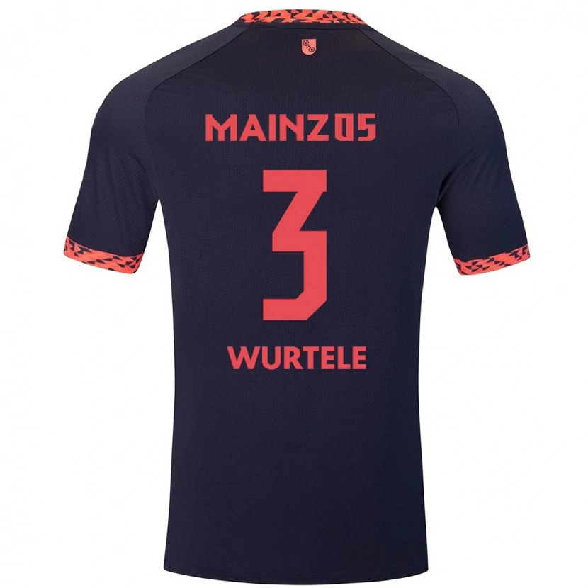 DanxenレディースFabienne Würtele#3ブルーコーラルレッドアウェイシャツ2024/25ジャージーユニフォーム