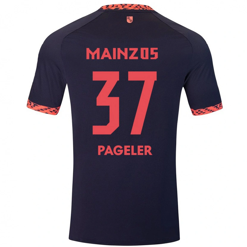 DanxenレディースMaja Pageler#37ブルーコーラルレッドアウェイシャツ2024/25ジャージーユニフォーム