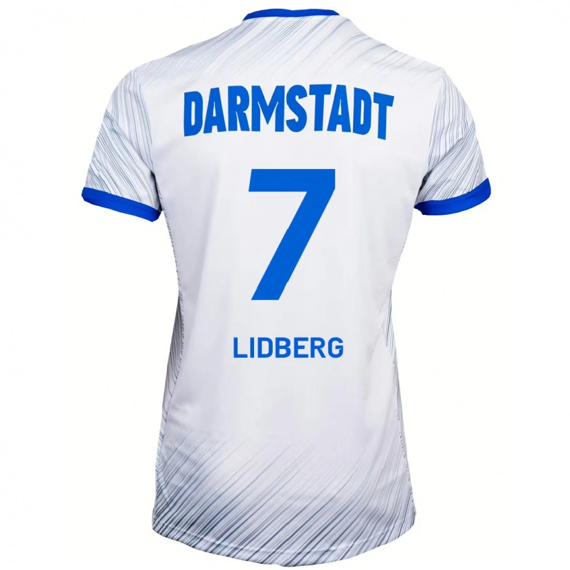 Danxenレディースイサク・リドベリ#7ホワイト ブルーアウェイシャツ2024/25ジャージーユニフォーム