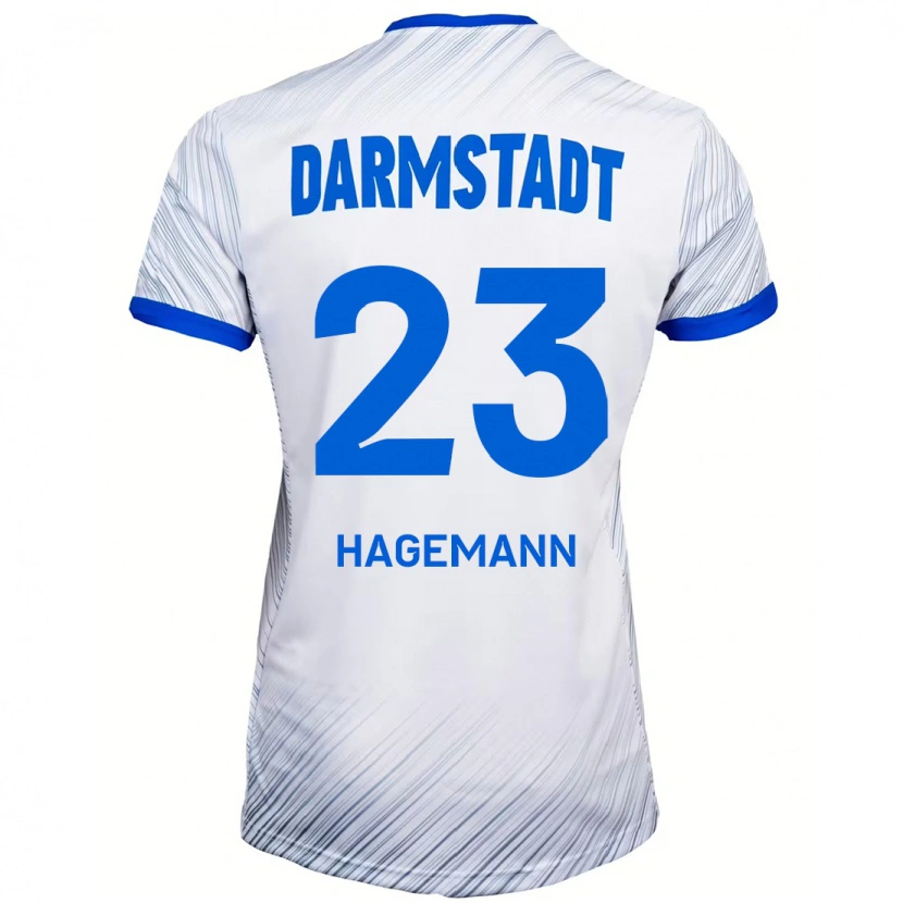 DanxenレディースEmil Hagemann#23ホワイト ブルーアウェイシャツ2024/25ジャージーユニフォーム