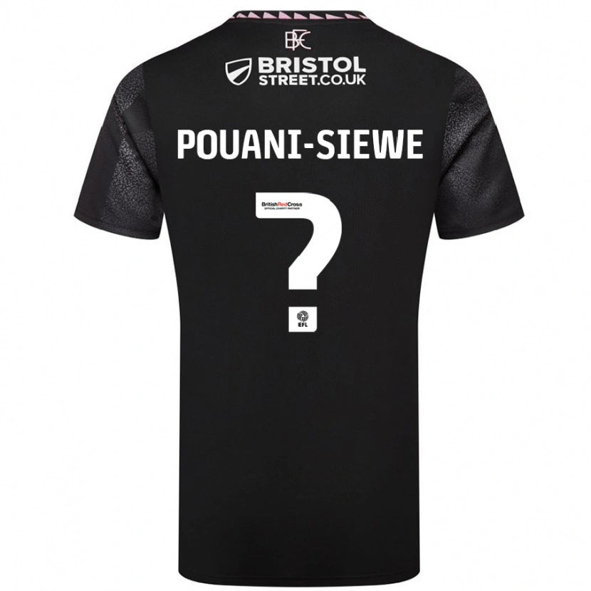 DanxenレディースBrandon Pouani-Siewe#0黒アウェイシャツ2024/25ジャージーユニフォーム