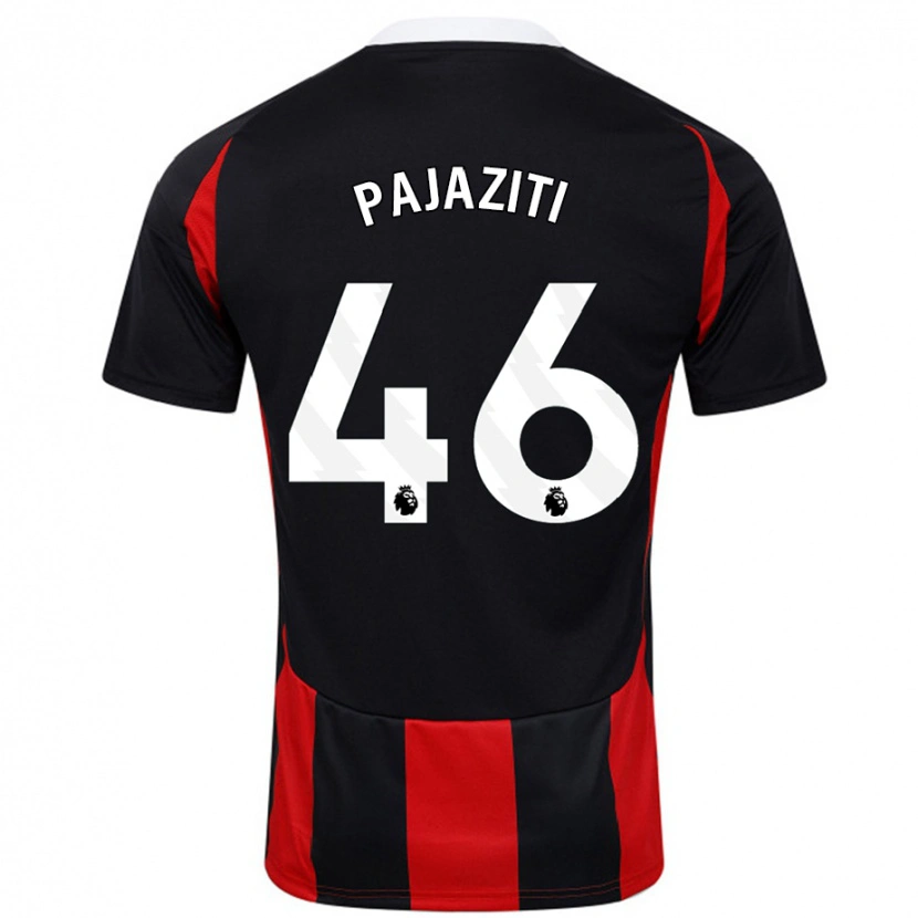 DanxenレディースAdrion Pajaziti#46黒 赤アウェイシャツ2024/25ジャージーユニフォーム