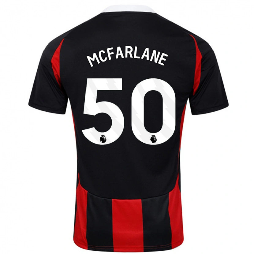 Danxenレディースカラム・フィン・テイラー・マクファーレ#50黒 赤アウェイシャツ2024/25ジャージーユニフォーム