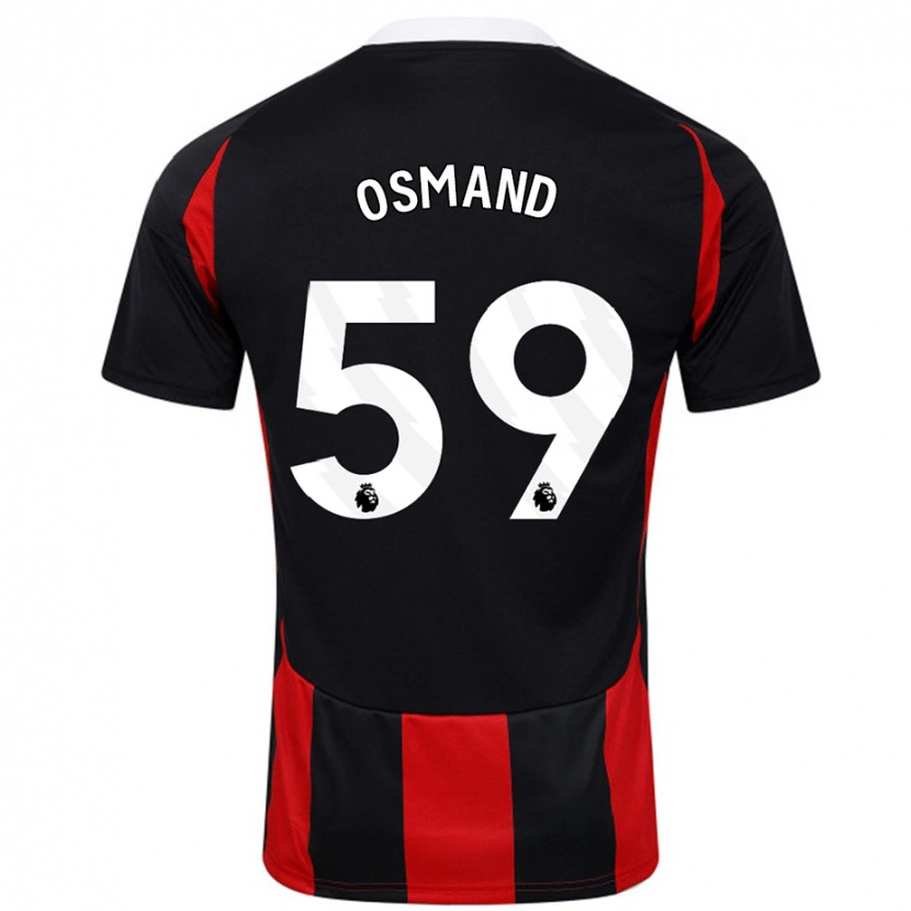 Danxenレディースカラム・ジェームス・オズマンド#59黒 赤アウェイシャツ2024/25ジャージーユニフォーム