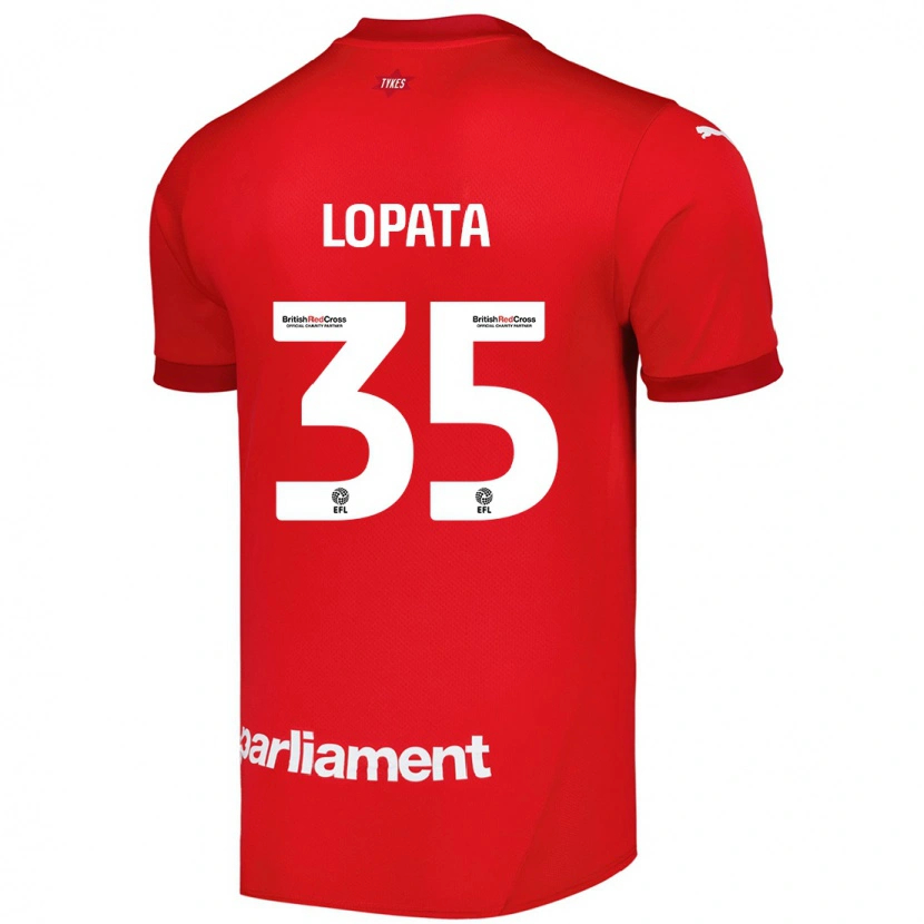 DanxenキッズKacper Lopata#35赤ホームシャツ2024/25ジャージーユニフォーム