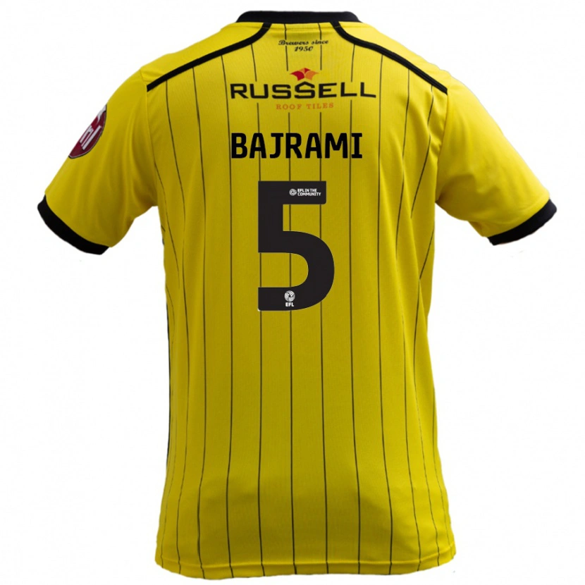Danxenキッズジェラルド・バイラミ#5黄ホームシャツ2024/25ジャージーユニフォーム