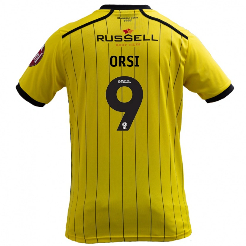 Danxenキッズダニーロ・オルシ#9黄ホームシャツ2024/25ジャージーユニフォーム
