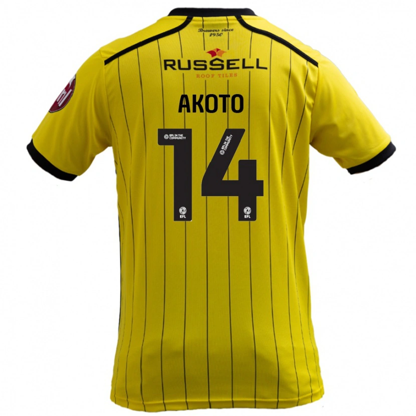 Danxenキッズニック・アコト#14黄ホームシャツ2024/25ジャージーユニフォーム