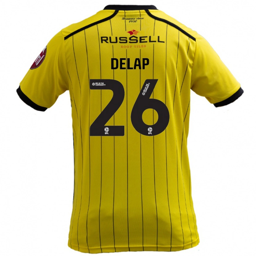 Danxenキッズフィン・デラップ#26黄ホームシャツ2024/25ジャージーユニフォーム