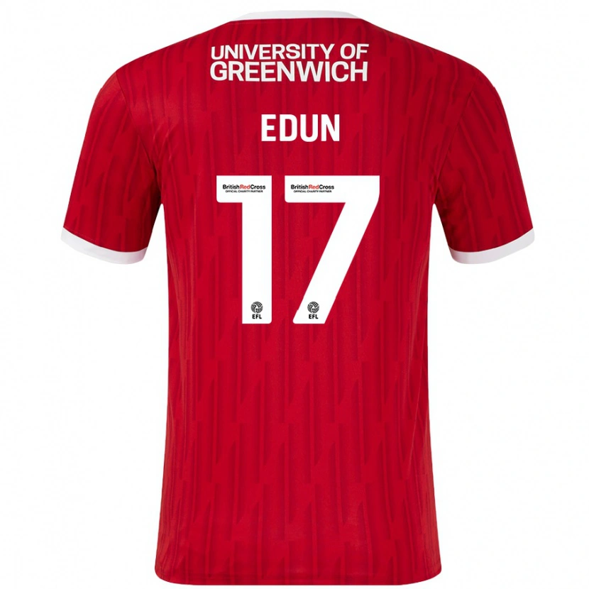 DanxenキッズTayo Edun#17赤 白ホームシャツ2024/25ジャージーユニフォーム